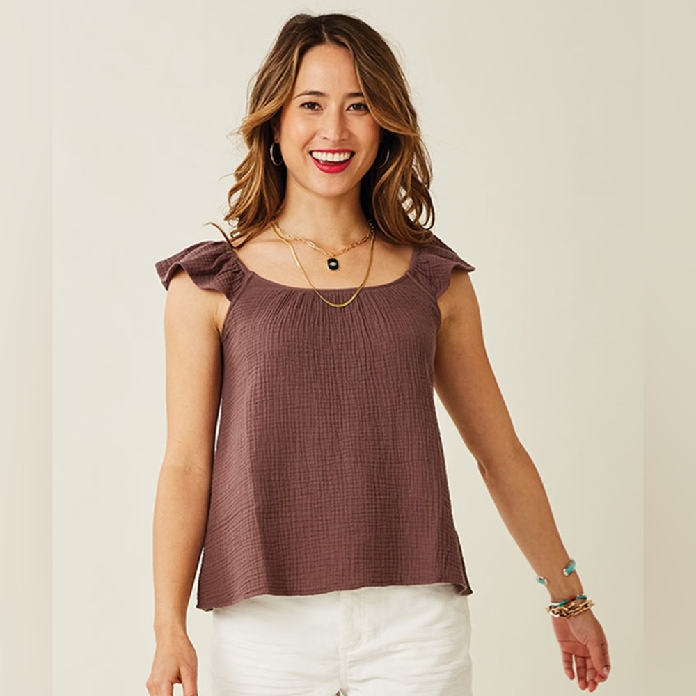 New! Carve Designs Corrine gauze top Large. NWT